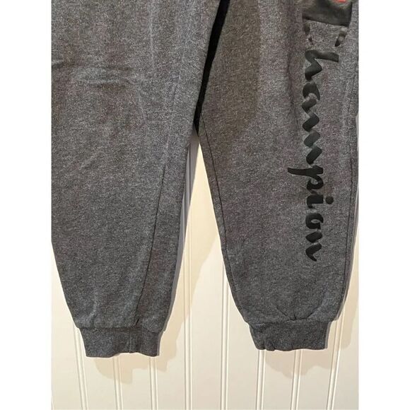 Champion Joggers Boys Medium Dark Gray With Logo Down Leg Athleisure KidsCore - Picture 3 of 5